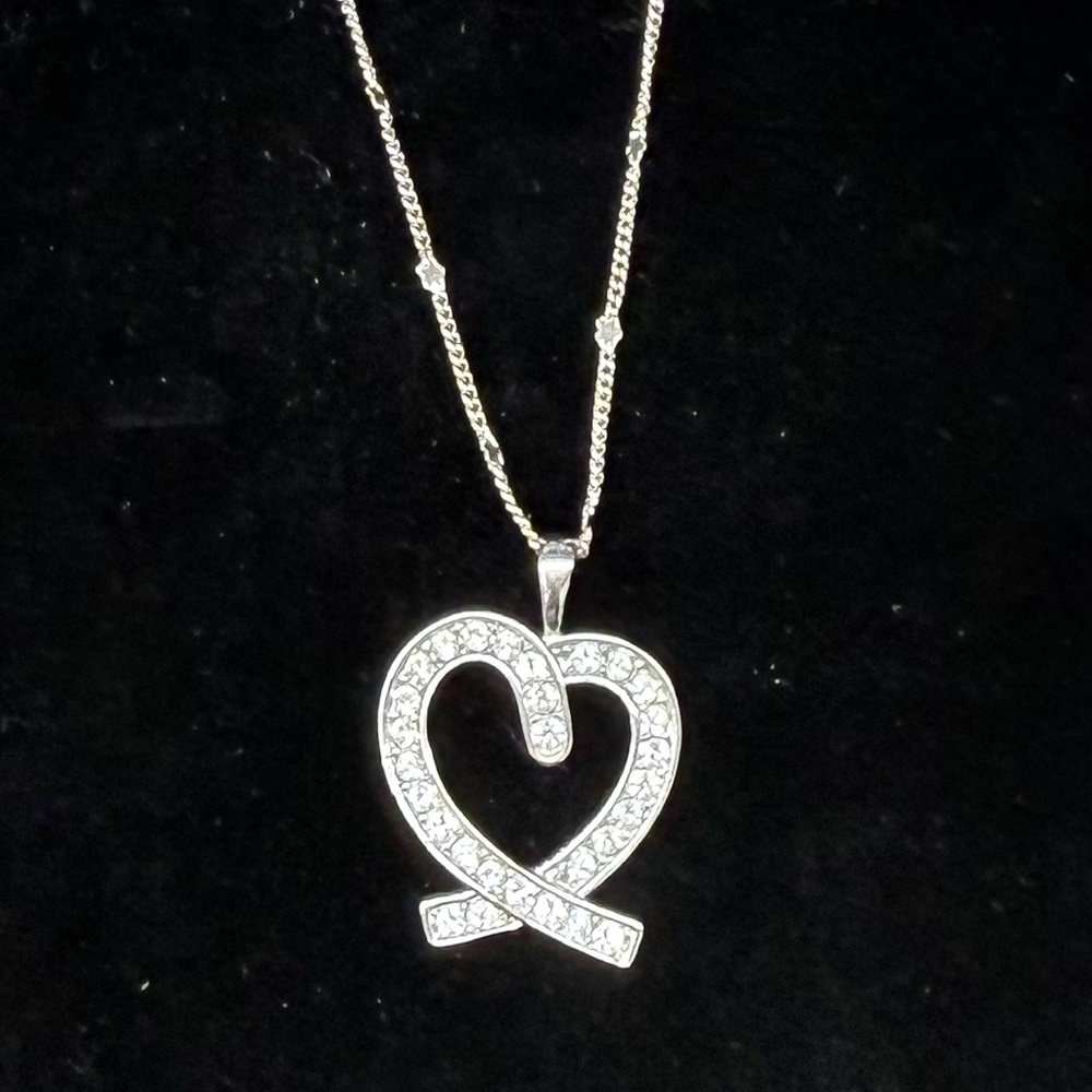 Dazzling Heart Necklace with tiny stars on chain